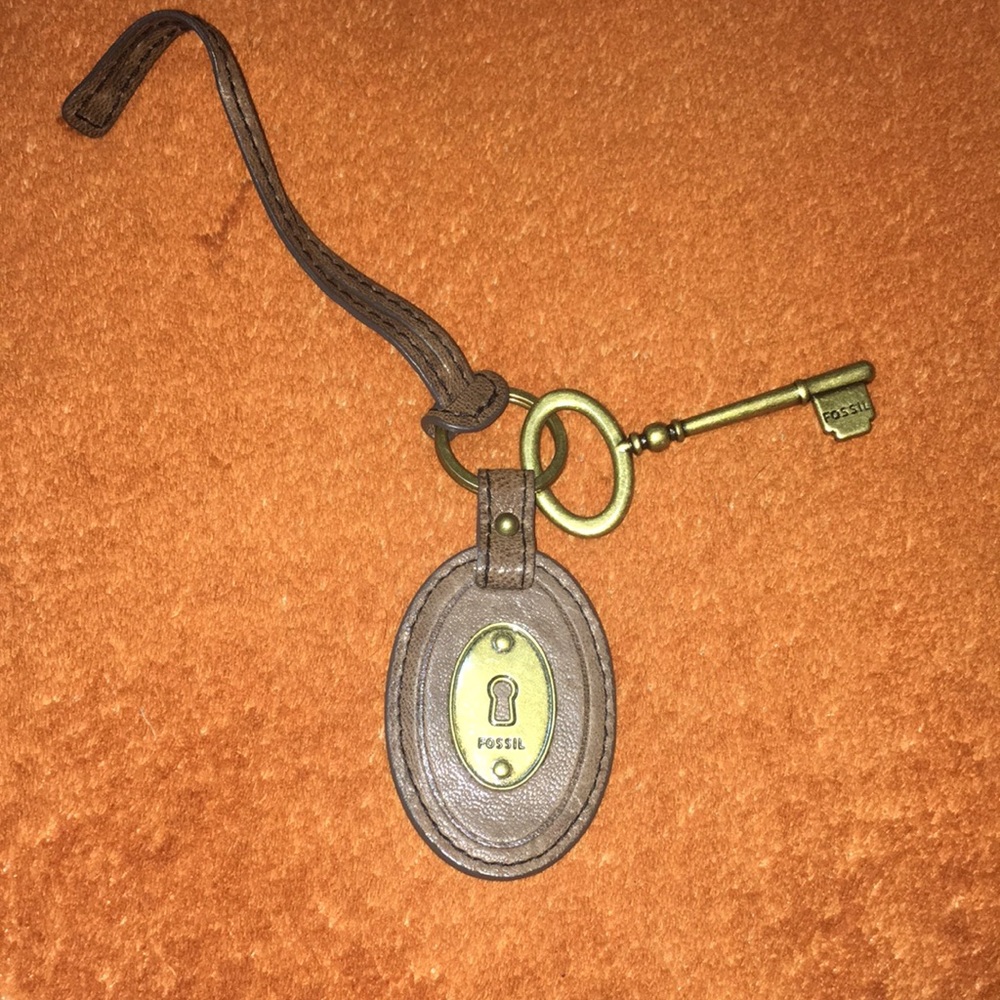 Fossil leather key bag charm
